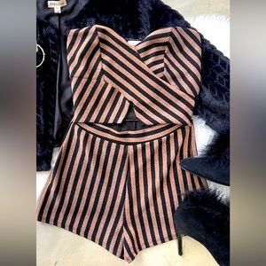 Black & Gold striped romper